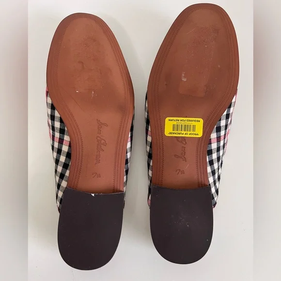 Sam Edelman Linnie Plaid Mule with Gold Accents - Picture 3 of 5